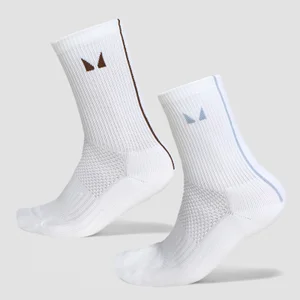 MP Stripe Running Socks (2 Pack) - Milk Chocolate/Denim Blue - Size UK 2-5