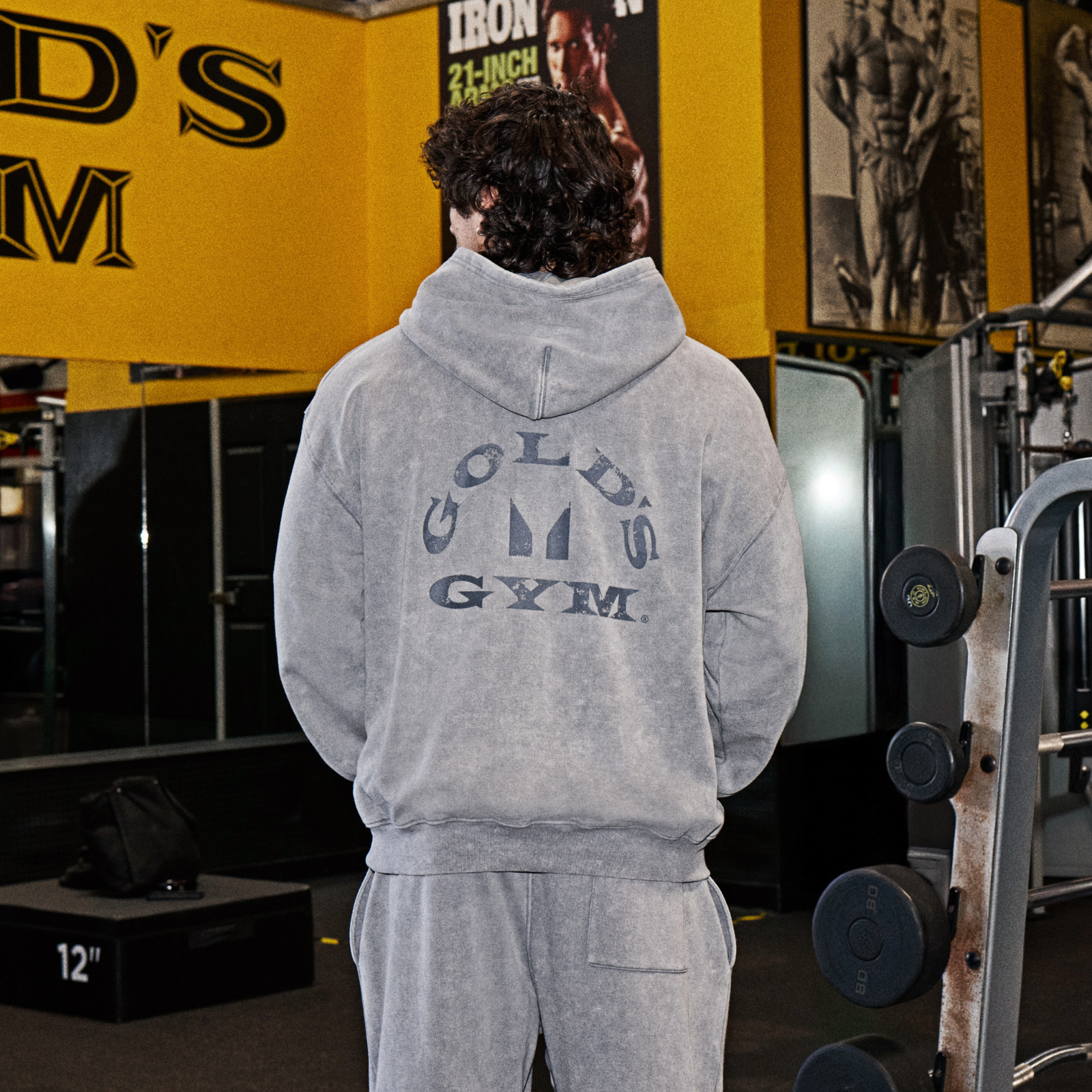 MP X Gold's Miesten Washed Graphic Oversized Huppari - Steel Blue - L Image 2