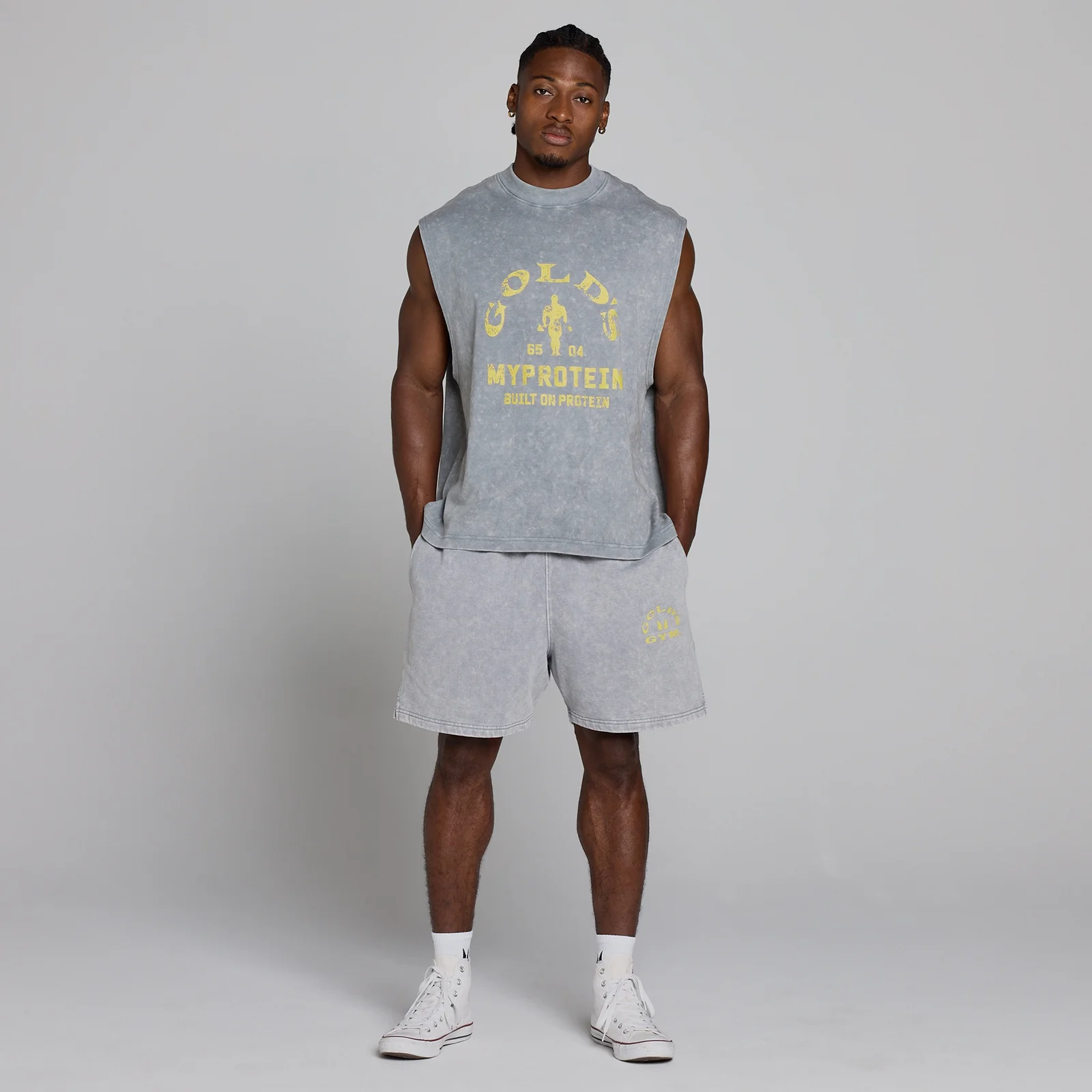 MP X Gold's Miesten Washed Graphic Oversized Tank - Steel Blue - XL Image 5