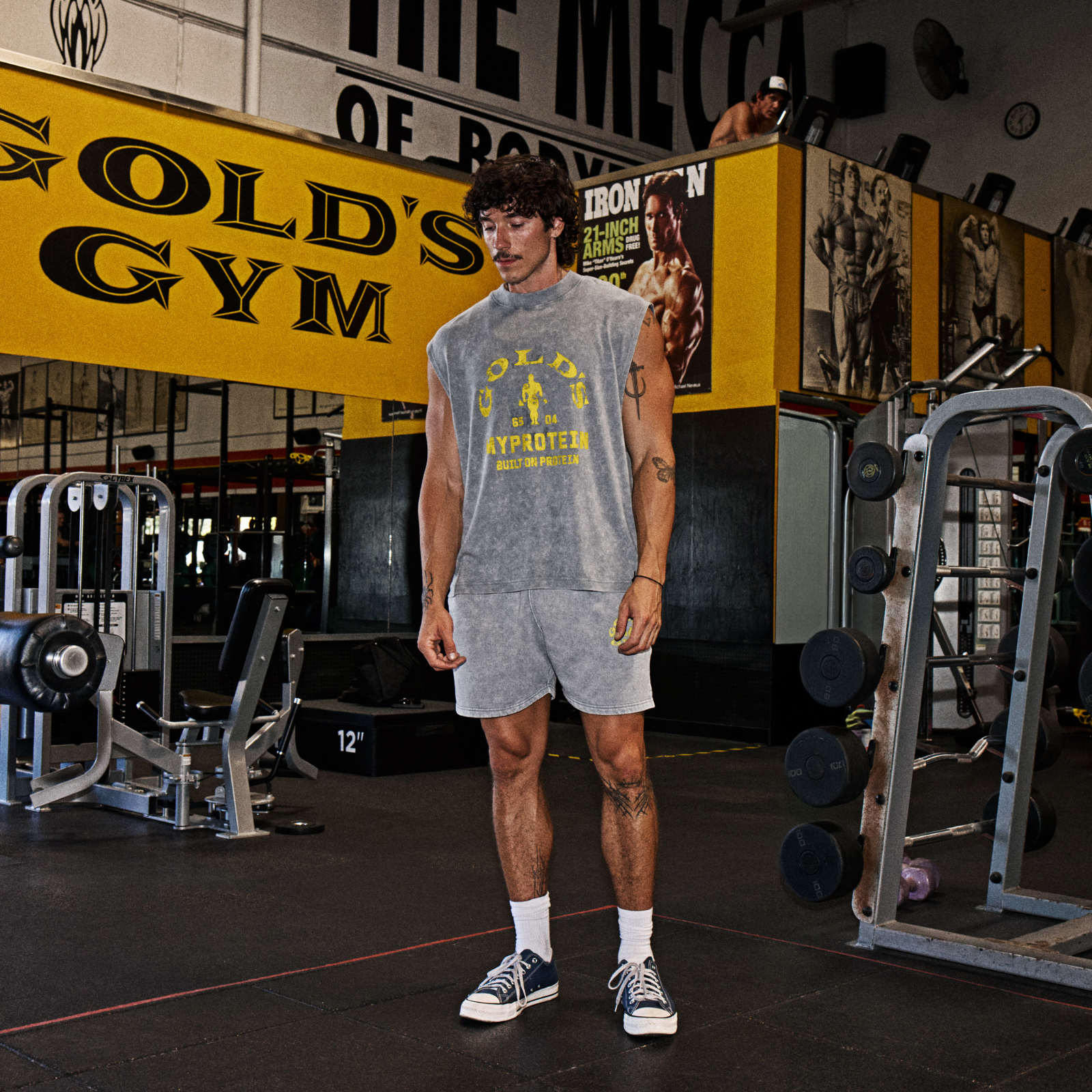 MP X Gold's Miesten Washed Graphic Oversized Tank - Steel Blue - XL Image 2