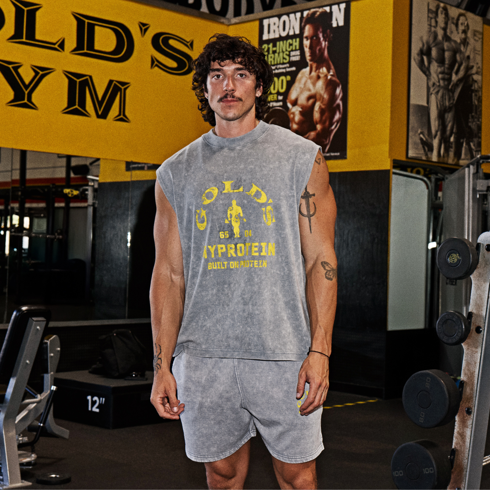 MP X Gold's Miesten Washed Graphic Oversized Tank - Steel Blue - XL Image 1
