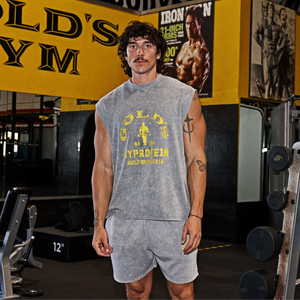 MP X Gold's Miesten Washed Graphic Oversized Tank - Steel Blue - Size XL