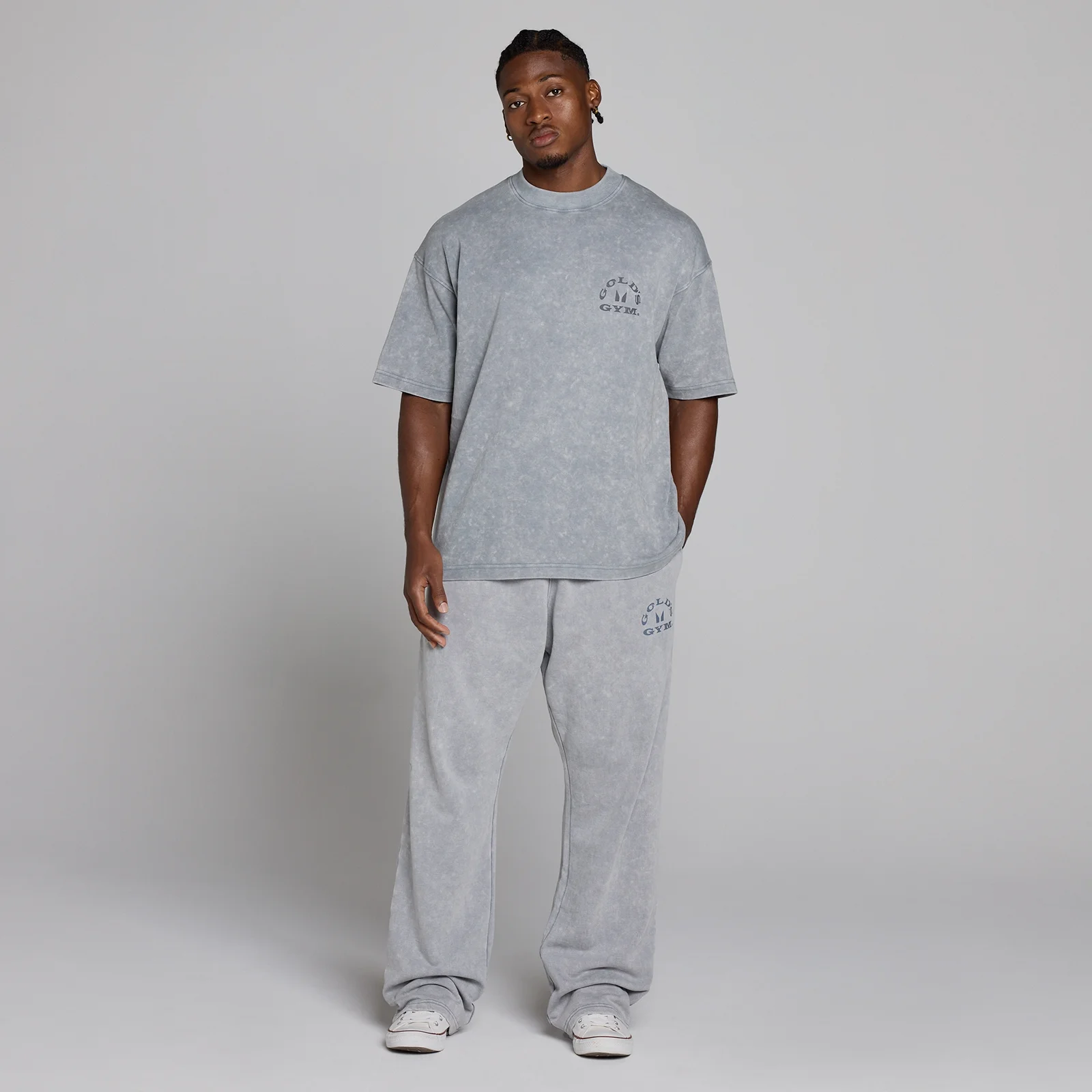 MP X Gold's Miesten Washed Graphic Oversized T-paita - Steel Blue - XS Image 5