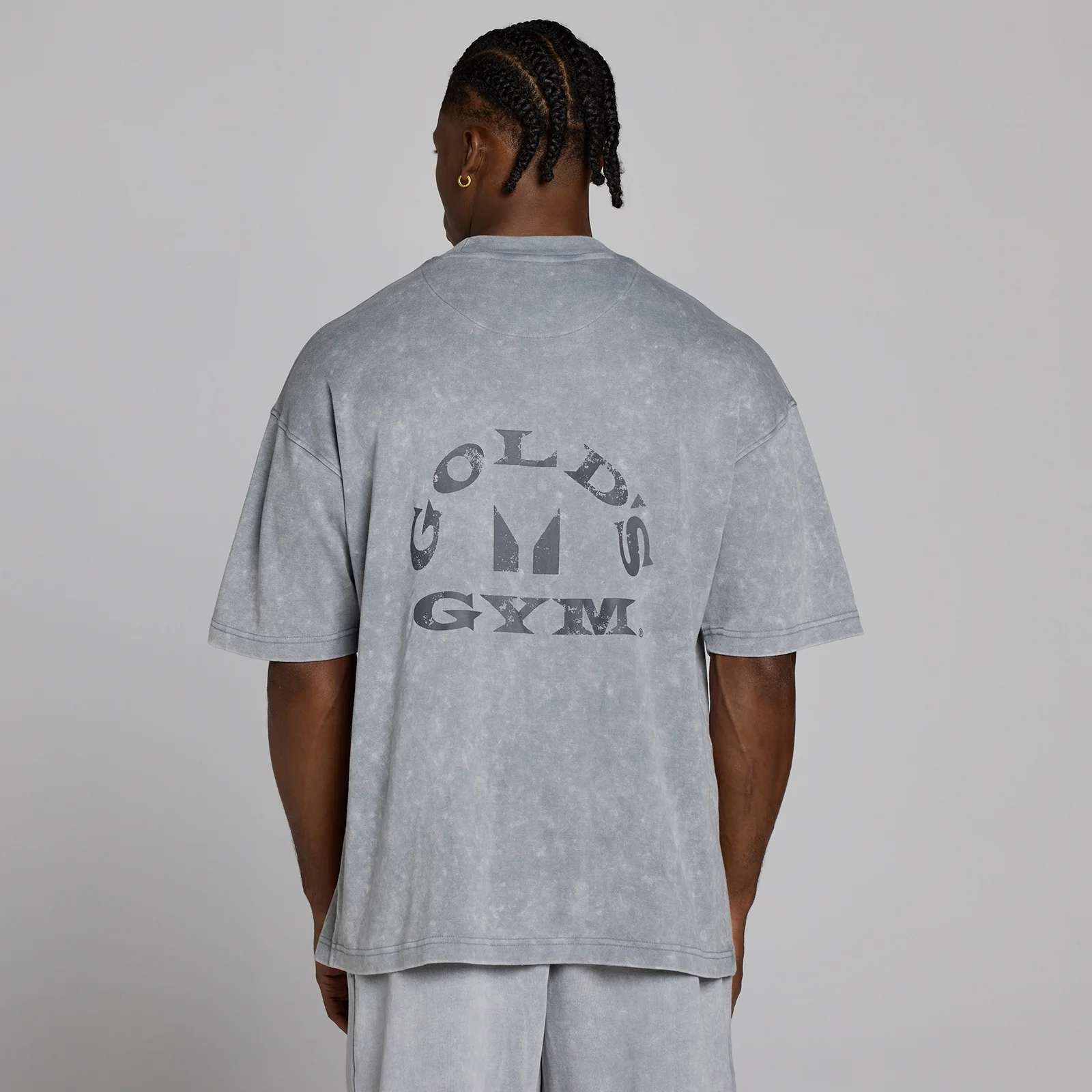 MP X Gold's Miesten Washed Graphic Oversized T-paita - Steel Blue - XS Image 4