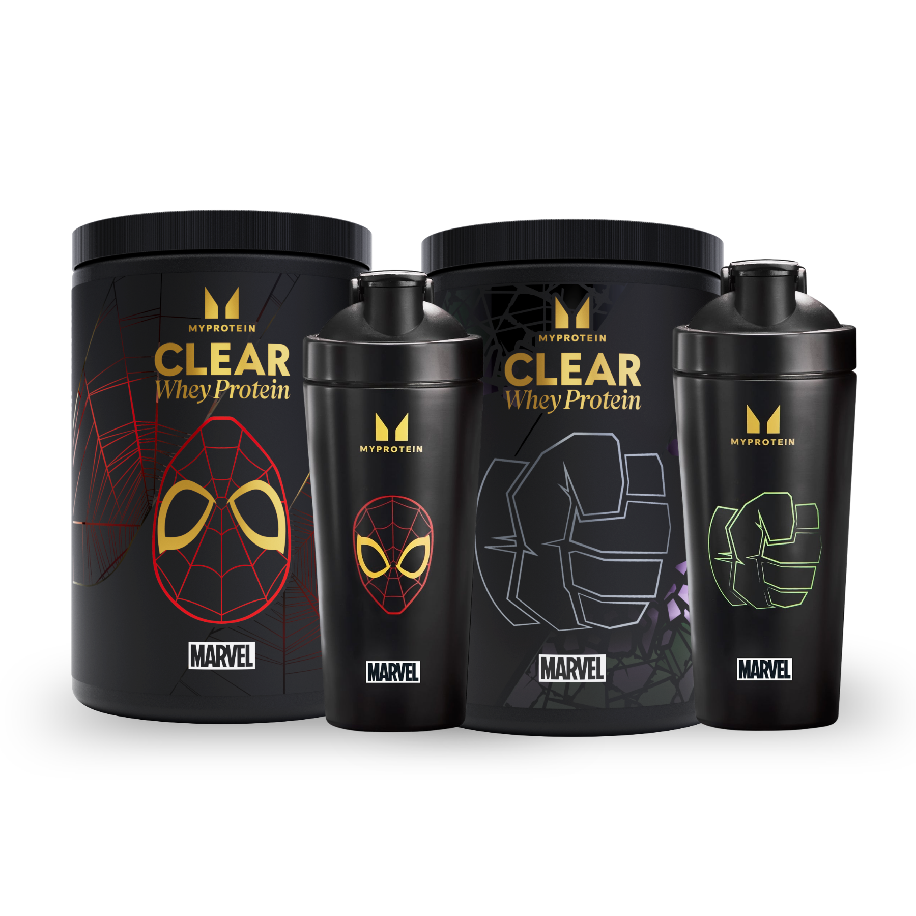 Marvel Spider-Man & Hulk -paketti - 2 x 20annosta - Shaker - Green Plum & Kiwi / Raspberry & Strawberry Image 1