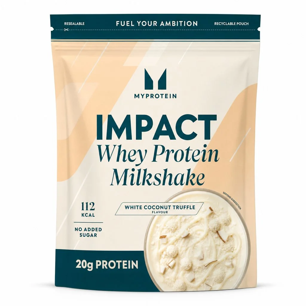 Impact Whey Protein Milkshake – White Coconut Truffle - 900G - 30annosta - Valkosuklaa & kookos Image 1
